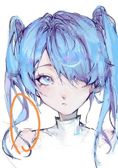 到底谁能懂我？因为一开始画师画错所以后面的头发。。。。。