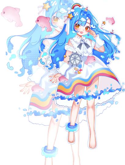 众所不周知，上次我把小海浪的手画反了所以这次重新画了一张