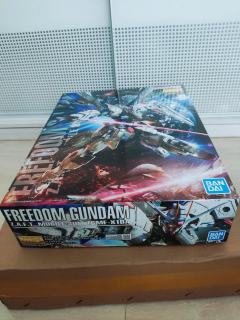万代高达模型，MG，自由高达2.0，不保运输过程导致的盒损，