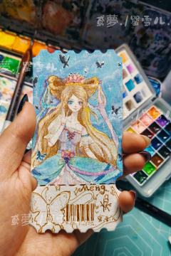 🦋这是什么梦幻小蛋糕（梦公主手绘票根）✨
.
手绘水彩票根
