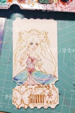 🦋这是什么梦幻小蛋糕（梦公主手绘票根）✨
.
手绘水彩票根