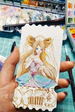 🦋这是什么梦幻小蛋糕（梦公主手绘票根）✨
.
手绘水彩票根