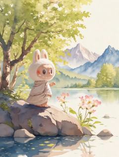 中国画里面的Labubu，
审美的尽头果然是国风！
#lab