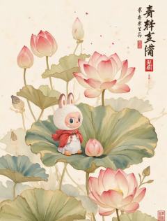 中国画里面的Labubu，
审美的尽头果然是国风！
#lab