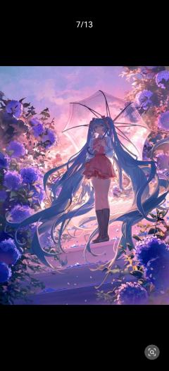 超好看的初音美图，看看背景多浪漫啊！