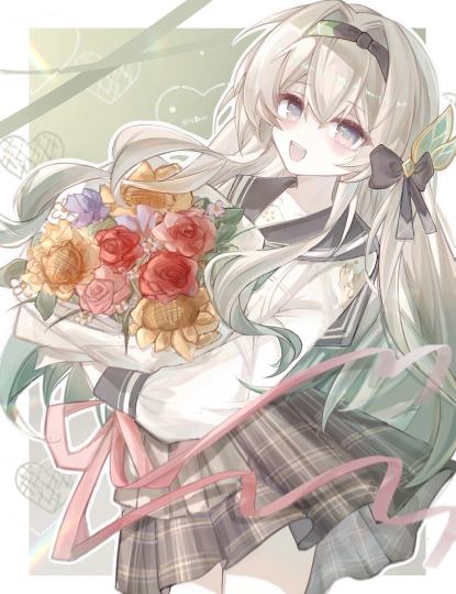 流萤｜“她抱着的，是花还是燃烧的梦？🌠”


诶嘿嘿也是画了小萤宝！过完剧情真的特别心疼 所以想力所能及的做些什么 所以就画了画 9小时爆肝啊哈哈！送出去了那束流萤想要的花😭😭皮肤真的特别青春感 肯定