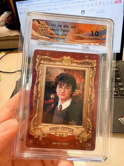 每个 IP 收一张计划 - 哈利波特达成，这张人物框好精致，立体浮雕，哈利波特的 CCG 还有专属评级标，这张还评了个极限面 10 真不错，收藏起来