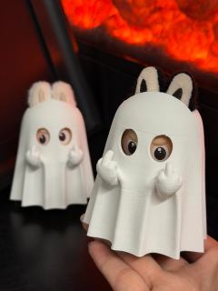 披着幽灵娃衣的labubu
还是竖着中指的那种
这真是太好玩