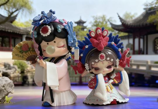 这两个国风手办简直是把传统戏曲的雅致可爱捏到了一起~