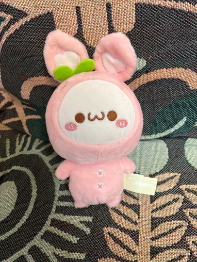 长草颜团子粉兔子变装，特别可爱的表情，萌化了！