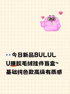 👀今日新品BULULU搪胶毛绒挂件盲盒～
基础纯色款高级有