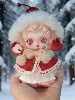 初雪降临的森林里，藏着一对偷跑出来的可爱🎄
暖棕色贝雷帽配