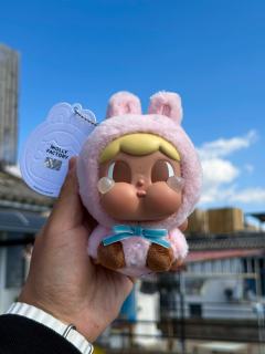 把粉色哭娃带到洱海，太阳照下来，眼泪发着光，毛绒绒的质感也特