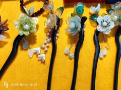 绒花琉璃，发簪发钗，扭扭棒的摆件，可定制