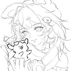 画了小乔线条小狗皮肤～太萌了！线条小狗很适配小乔～
p2是线