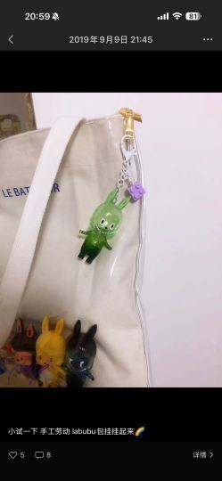 当年太喜欢mini系列，自己做成了包挂，还特意买了有透明隔层的包，带着labubu一起上班逛街遛娃。labubu陪伴的那个小男孩，现在已经高二了。小雀斑小彩豆金闪银闪红衣大王，太多回忆随着labubu