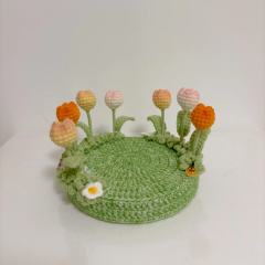 可可爱爱的春日堆堆配上郁金香花丛墩子，好好看！