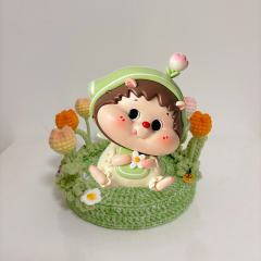 可可爱爱的春日堆堆配上郁金香花丛墩子，好好看！