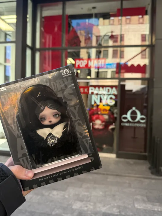 SKULLPANDA Wednesday Plush Classic Dress Pop Mart SKULLPANDA x