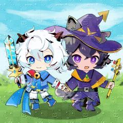 5🥕的稿件，画的是《勇闯四季城》里的喜羊羊和灰太狼

因为