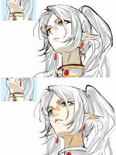 昨晚画完才发现有点成男工伤了，紧急修改。。。好险，差点就不会