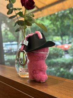 帅气的拉布布来咯！！
脸戴杰森面具
头戴西部牛仔帽子
连背影