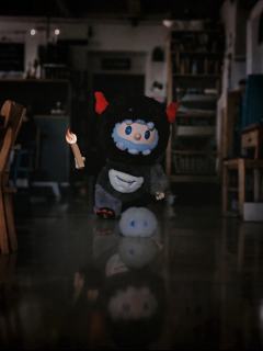 拆箱后最喜欢这一款。可能是因为我本身喜欢深色的公仔。做工细致