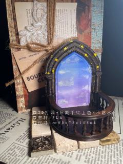 底座放上星星人跟我想象的一模一样！
晚霞降临～星星闪现
是星