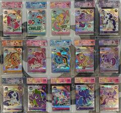 辉月一弹全套共计15张LSR卡位，分数均为CCG评级10G，