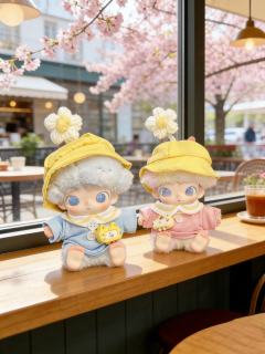 dimoo娃衣｜春天赏花就要这样穿✨
蓝粉色搭配鹅黄色小花帽