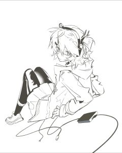 标题党致歉，是之前画的足立零喵，临界压画质太狠了，线稿还好，