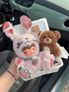 Hirono小野毛绒兔真的好好看
运气好一发就抽中了，要是能