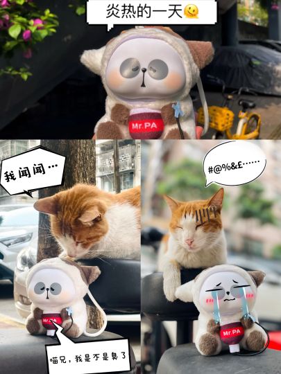 突发奇想去骑行，一个人又略显孤单，于是带上了老耙，中途又热又晒，像是身处沙漠🌵，最后喜提一身汗臭味😅。——此处耙老师代表了本人当时的状态😂